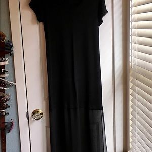 BCBG Maxazira s/m black T-shirt dress with bottom half black sheer